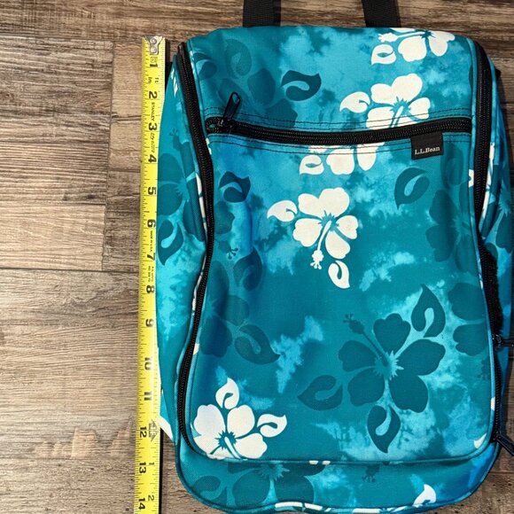 LL Bean Toiletry Bag Travel Hanging Bathroom Organizer Teal Blue Floral Aloha - Picture 5 of 9